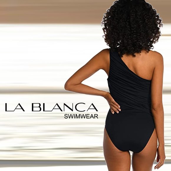 LA BLANCA Island Goddess Shirred One Shoulder One Piece 🏖️  NEW WITH TAG… - Picture 7 of 12